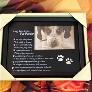 Dog Lessons For People Wood Frame-NWT